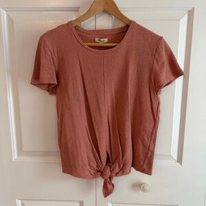 Madewell Short Sleeve Tie-Front Tee, Size S